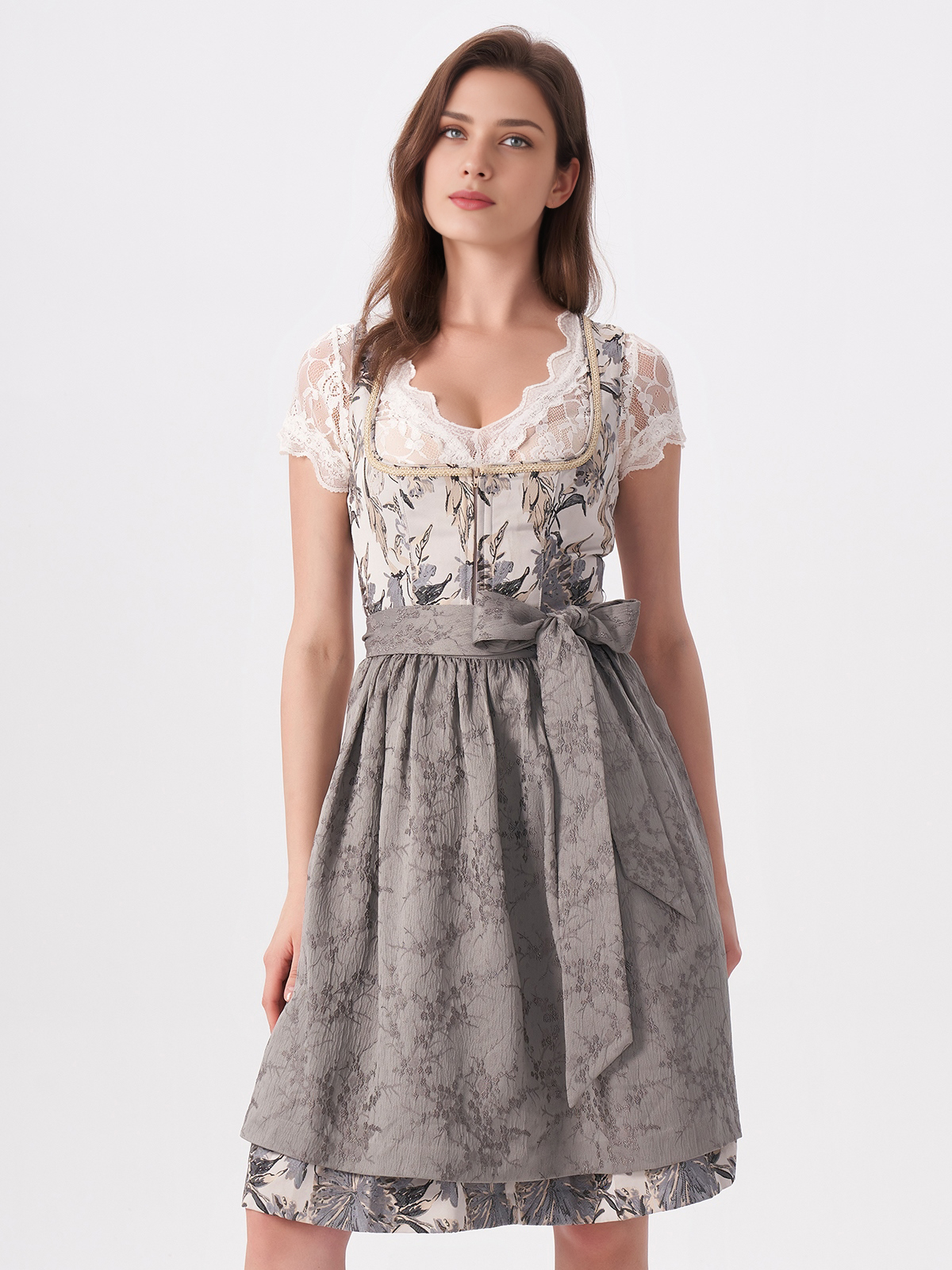 Dirndlbluse in Grau