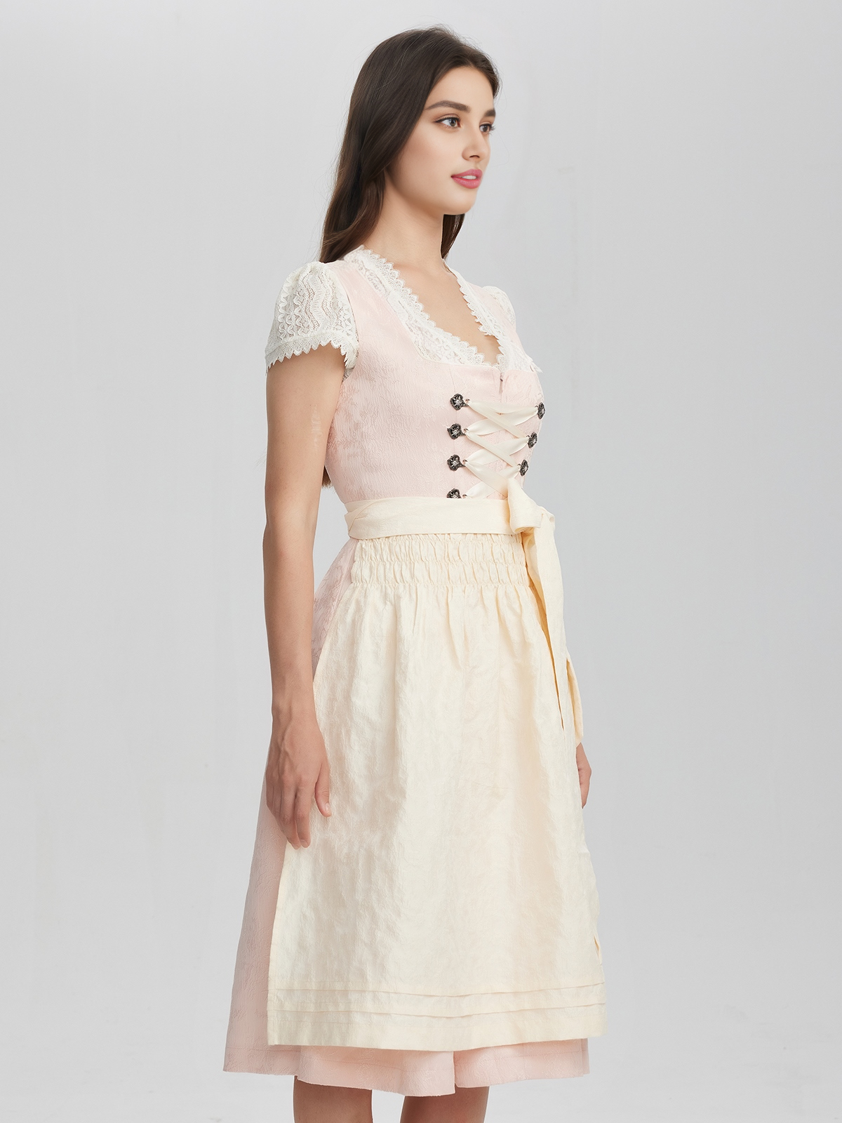 Modernes Samt Dirndl Pink