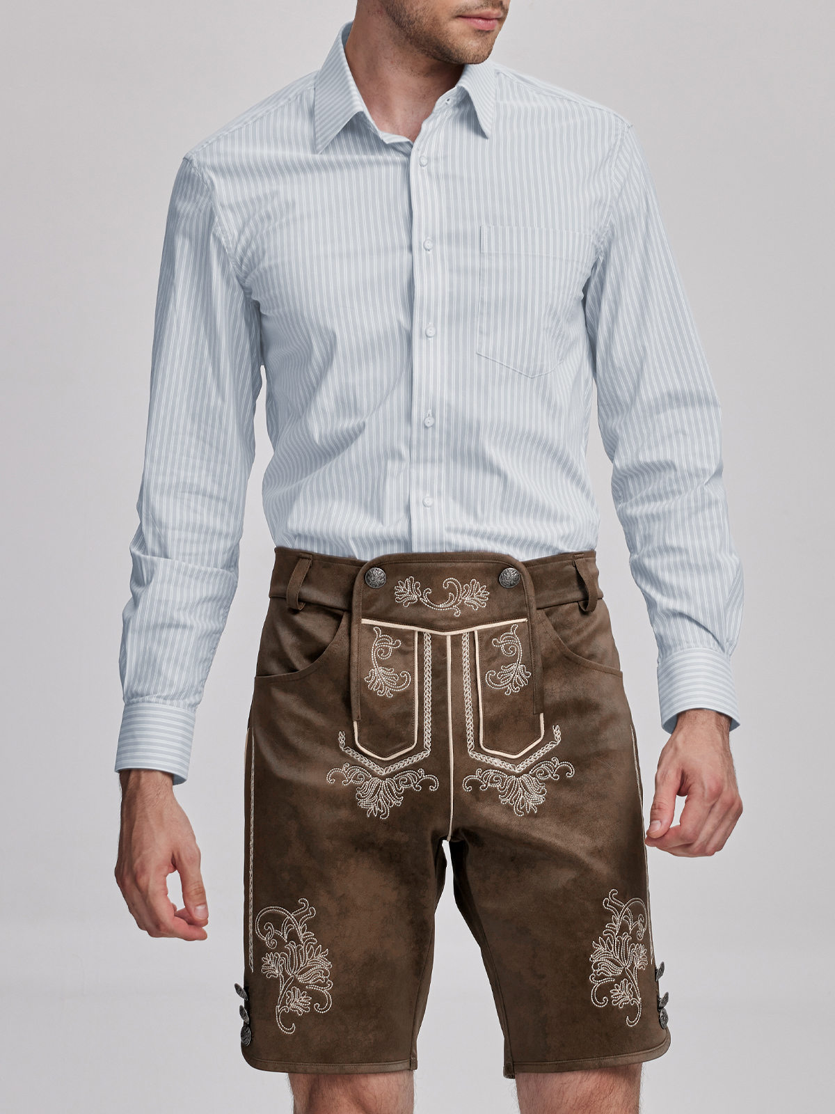 Elegantes einfarbiges Dirndl in Braun